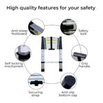 Telescopic Ladder Aluminium 4.4M Portable & Foldable - Image 5