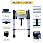 Telescopic Ladder Aluminium 4.4M Portable & Foldable - Image 3