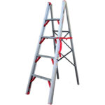 4 Step Aluminium Folding Ladder Double Sided And Portable