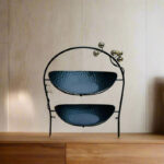 Iron Fruit Plate 2 Tier - Black - Image 2