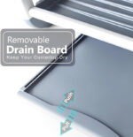 Aluminium Multifunctional Dish Rack Rustproof with Drain Tray 609 X 267 X 572  - Grey - Image 3