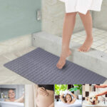 Non Slip Silicone Bath Mat Grey - Image 4