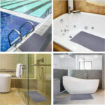 Non Slip Silicone Bath Mat Grey - Image 6