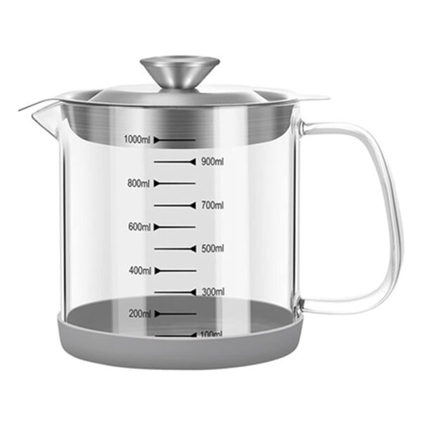 Transparent Oil Separator & Strainer Container With Handle