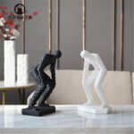 Abstract Character Sculpture Decoration – Resin Thinker Statue - Image 3
