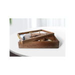 Dry Fruit Box with Glass Lid And Handle Wooden - Image 3