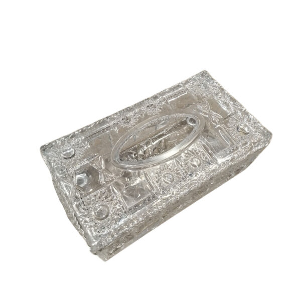 Rectangular Tissue Box  Embossed Cut Design - Glass