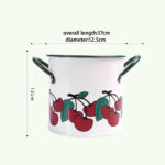 Metal Vintage Cutlery Holder White Fruit Print - Image 7