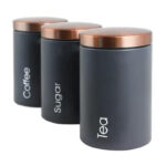 Airtight Storage Canister Set of 3 Large - Black