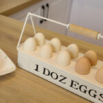 Egg Tray 12 Egg Storage Holder Box - Cream - Image 2