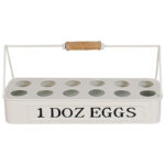 Egg Tray 12 Egg Storage Holder Box - Cream