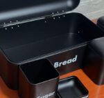 Bread Box And Coffee Tea Sugar Canisters Set – Black - Image 3