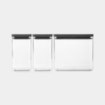 Tasty+ Stackable Canister Set of 3 (1.6 and 3.5 ltr) Dark Grey