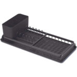 Sink Side Compact Dish Drying Rack Dark Grey