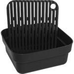 Sink Side Washing Up Bowl + Drying Tray Dark Grey - Image 3
