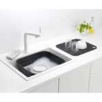 Sink Side Washing Up Bowl + Drying Tray Dark Grey - Image 4