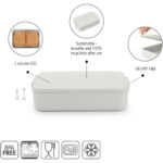 Make And Take Lunch Box Large Plastic Light Grey - Image 3