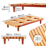 Food Fusion Wooden Tray With Lines Pattern Glass 6 Pcs (300ml) - Image 5
