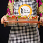 Food Fusion Wooden Tray With Dotted Pattern Glass 6 Pcs (300ml) - Image 3
