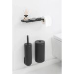 MindSet Toilet Roll Holder with Shelf Mineral Infinite Grey - Image 3