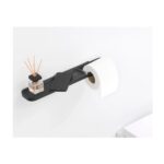 MindSet Toilet Roll Holder with Shelf Mineral Infinite Grey - Image 2