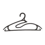 Set 5 Hangers 42x0.9x19.5 cm Black