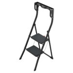 Ergonomic Steel Folding 2 Steps Ladder Black Comfort Line Germany