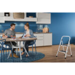 Steel Folding 2 Steps Ladder White Basic Line Germany - Image 2