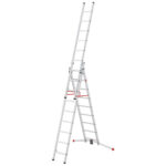 ProfiLOT 3-Section Aluminium Combination Ladder 2x9 +1x8 Rungs - Germany - Image 3