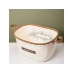 Laundry Basket with Handles Large Off White - Image 3