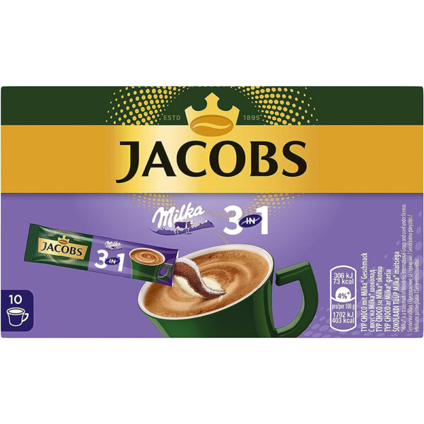 Jacobs Milk 3 in 1 Coffee Specialties - 10 Sticks with Instant Coffee 180g