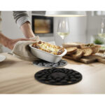 Round Silicone 2 Pc Trivet Heat Resistant Grey - Image 5