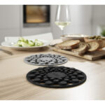 Round Silicone 2 Pc Trivet Heat Resistant Grey - Image 3