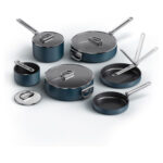 Space Folding Handle Ceramic 6 Piece Saucepan And Frying Pan Set - Image 2