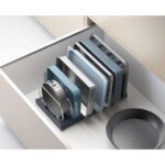 Draw Store Baking Tray Organiser  Grey And Stainless Steel - Image 3