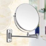 Wall-Mounted Double-Sided Makeup Mirror – Chrome Finish - Image 2