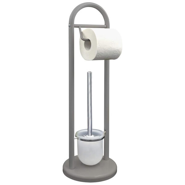 Standing Toilet Brush Set Unique Grey Steel