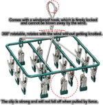 Wire Drying Hanger with 18 Clips - Green - Image 2
