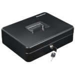 Steel Cash Box With Money And Coin Tray with Key Lock