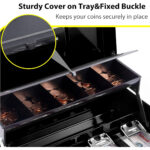 Steel Cash Box With Money And Coin Tray with Key Lock - Image 4