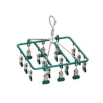 Wire Drying Hanger with 18 Clips - Green