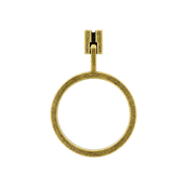 Antique Bronze Furniture Ring Handle - 72mm