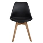 Eames Style Dining chair With Wooden Legs Set Of 2 – Black