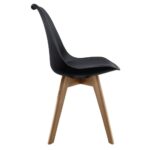 Eames Style Dining chair With Wooden Legs Set Of 2 – Black - Image 2