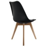 Eames Style Dining chair With Wooden Legs Set Of 2 – Black - Image 3
