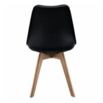Eames Style Dining chair With Wooden Legs Set Of 2 – Black - Image 4