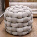 Braided Round Stool – Modern Knotted Pouf - Image 2