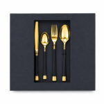24 Pc Cutlery Set – Black Over Golden - Image 7