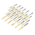 24 Pc Cutlery Set – Black Over Golden - Image 2