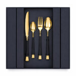 24 Pc Cutlery Set – Black Over Golden
